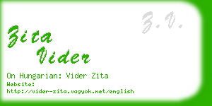 zita vider business card